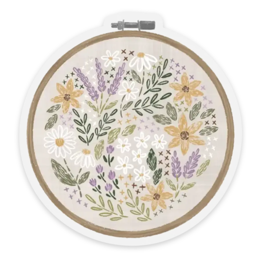 Clear Embroidery Hoop Sticker