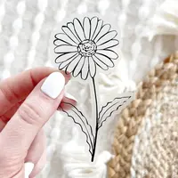 April Birth Month Flower Daisy Sticker
