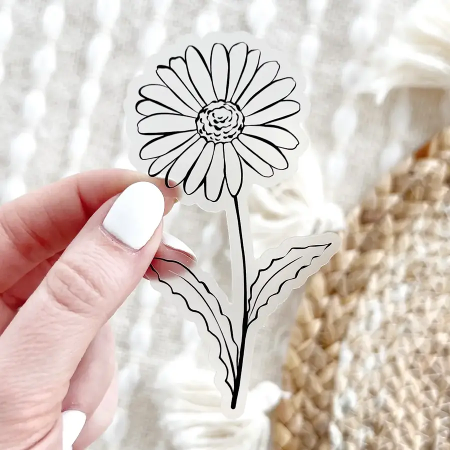 April Birth Month Flower Daisy Sticker