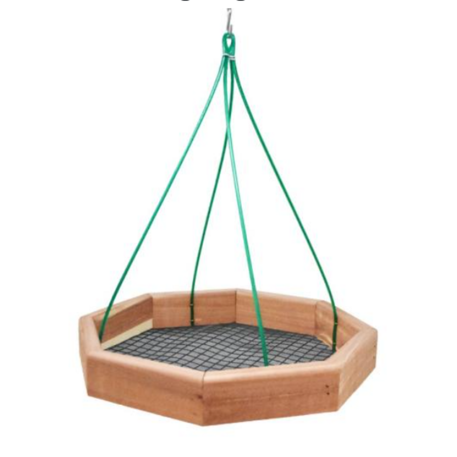 12" Hanging Cedar Tray Feeder 8 Sided