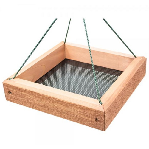  12x12 Square Hanging Cedar Tray Feeder 