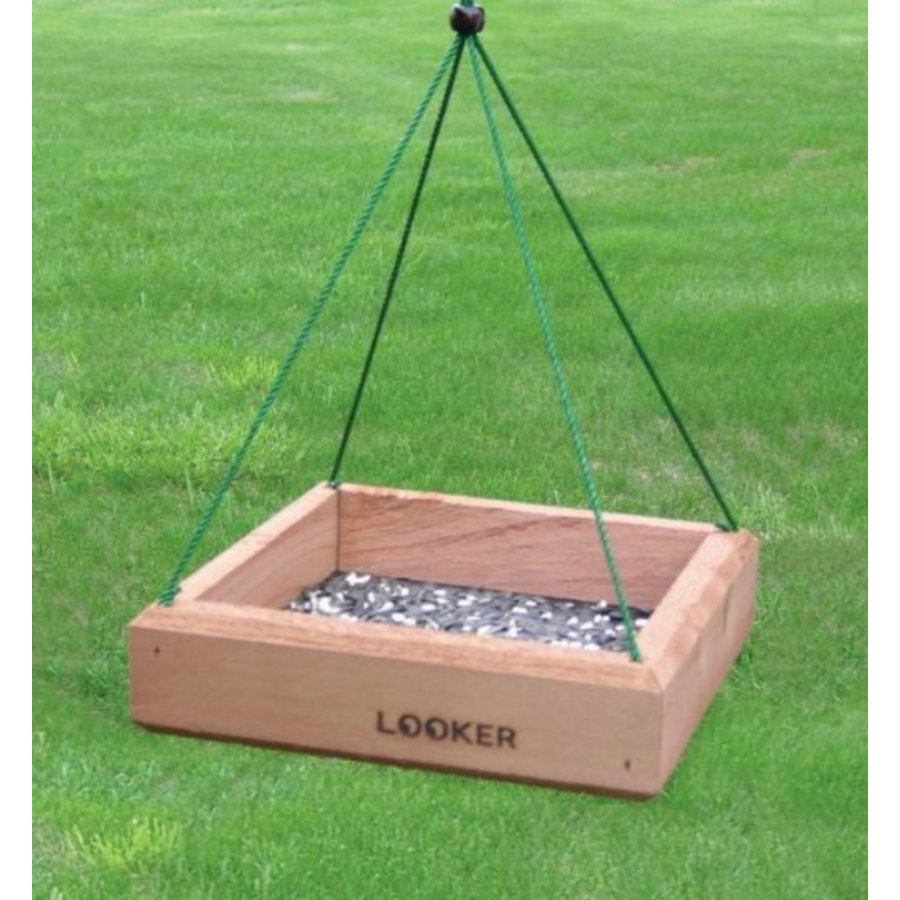 12x12 Square Hanging Cedar Tray Feeder