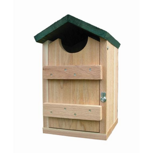  Cedar Screech Owl House with Green Roof 