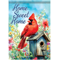 Cardinal Home Sweet Home Garden Flag