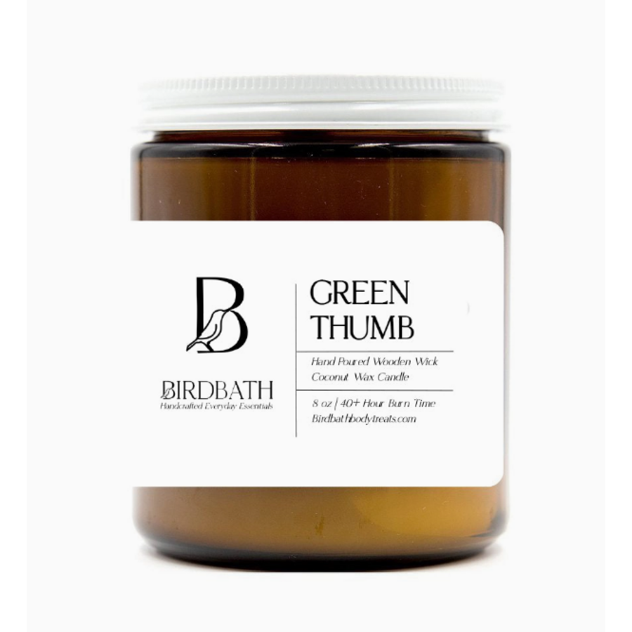 Green Thumb Coconut Wax Candle with Wooden Wick 8 oz