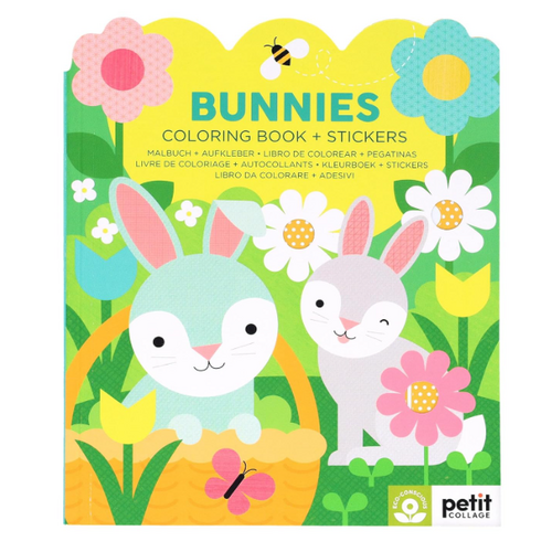  Bunnies Coloring Book with Stickers 