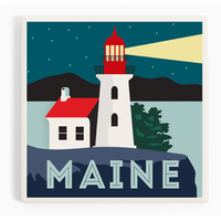 Maine Lighthouse Coaster Vector Style