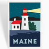 Lantern Press Maine Lighthouse Magnet Vector Style