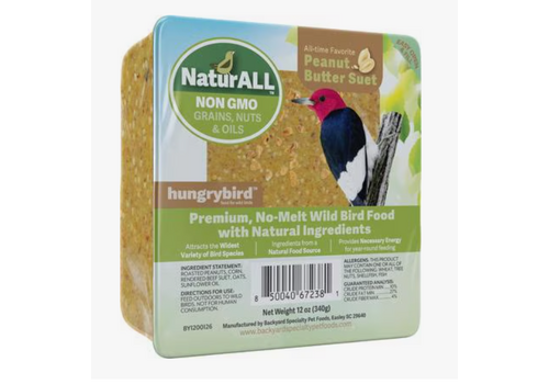  hungrybird NaturALL Suet Cake 12 oz. Peanut Butter 