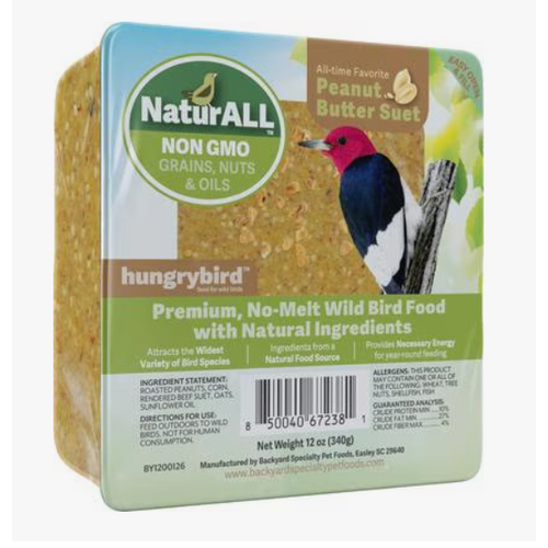 Bradley Caldwell, Inc hungrybird NaturALL Suet Cake 12 oz. Peanut Butter 