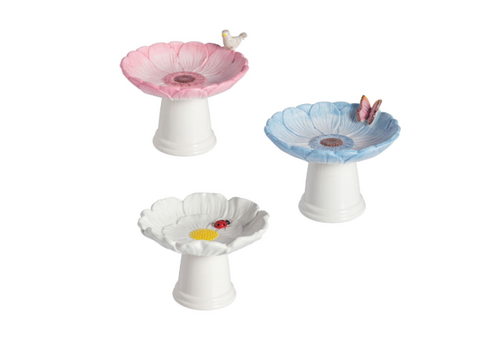  Mud Pie Flower Tabletop Birdbath 
