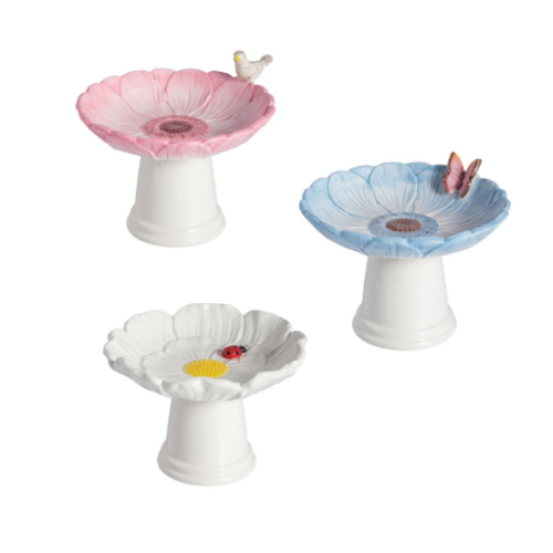  Mud Pie Flower Tabletop Birdbath 