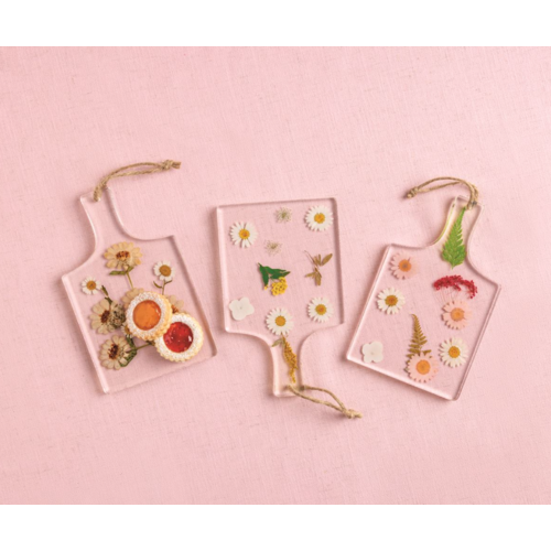  Mud Pie Pressed Flower Resin Board 