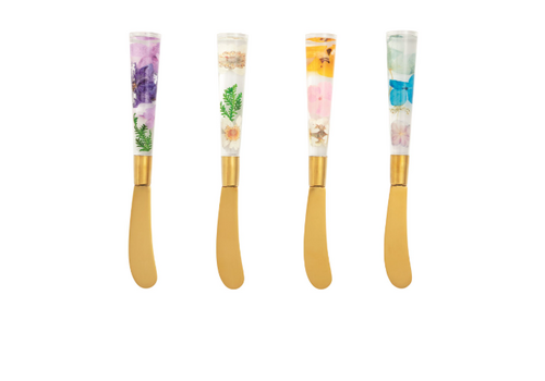  Mud Pie Spreader with Pressed Flower Handle 