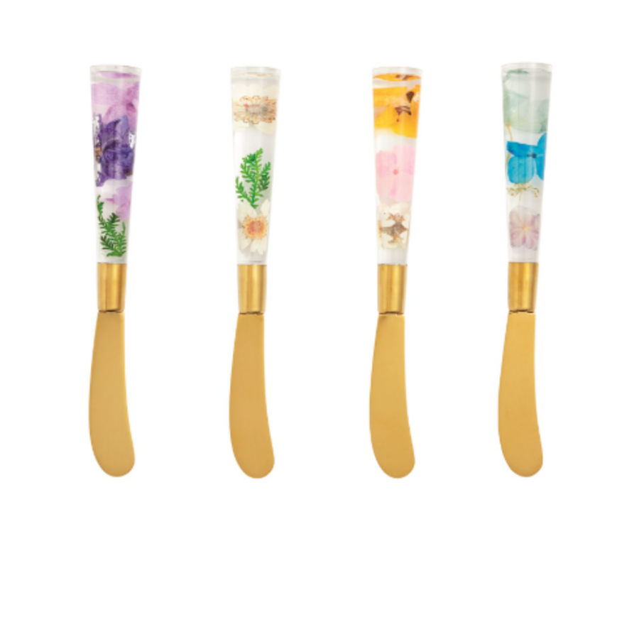 Spreader with Pressed Flower Handle