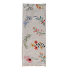 Creative Co-Op Printed Table Runner with Flowers, Embroidery & Fringe