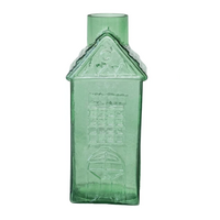 Pressed Glass House Shaped Vase