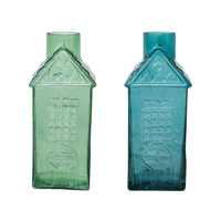 Pressed Glass House Shaped Vase