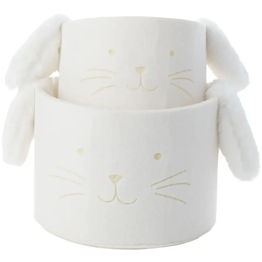 Felt Bunny Basket White