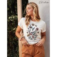 RAISING WILDFLOWERS Graphic T-shirt Vintage White