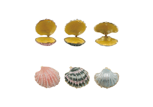  Creative Co-Op Shell Shaped Trinket Box with Jewels 