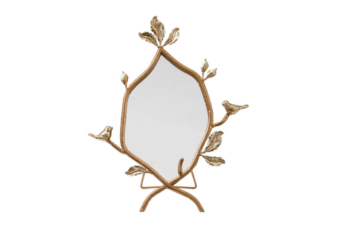  Creative Co-Op Metal Twig Framed Standing Mirror with Birds & Leaves 