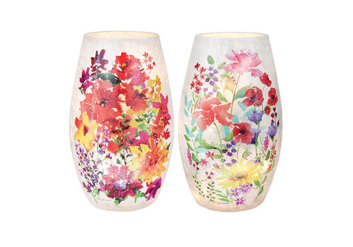  Stony Creek Cheerful Florals Pre-lit Medium Vase 