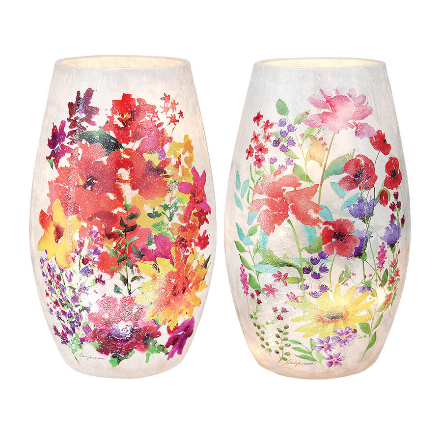 Cheerful Florals Pre-lit Medium Vase