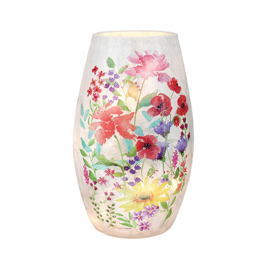Cheerful Florals Pre-lit Medium Vase