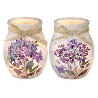 Purple Hydrangea Pre-Lit Small Jar