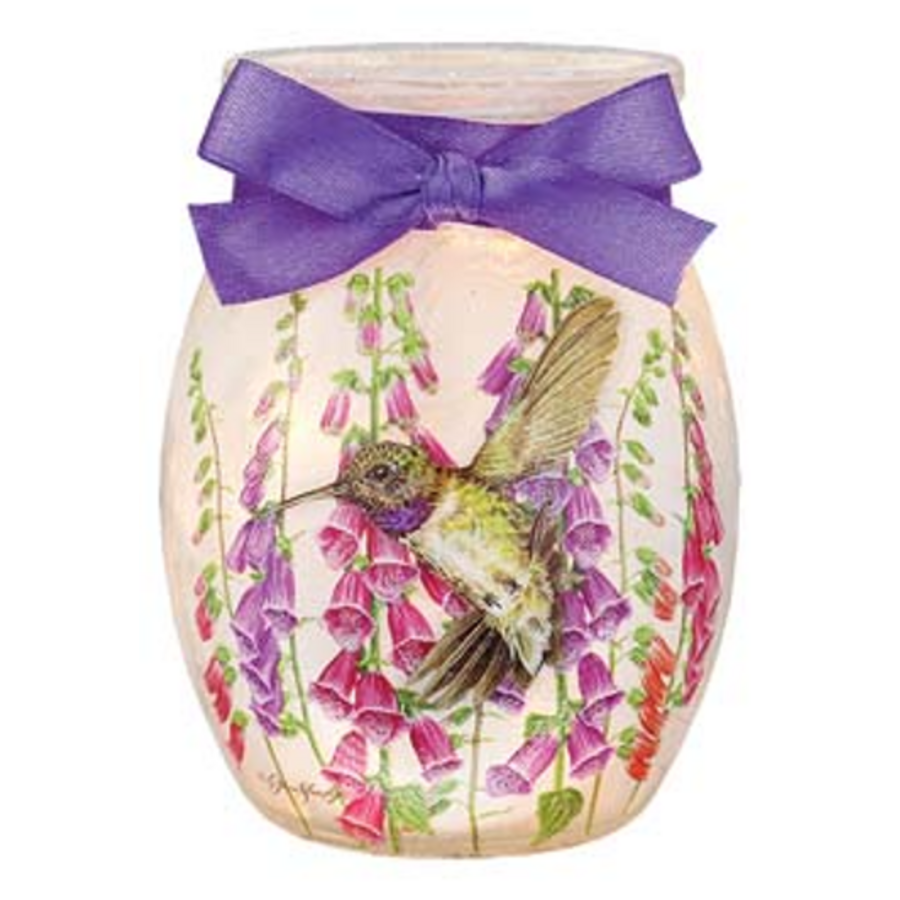 Hummingbirds Pre-Lit Small Jar