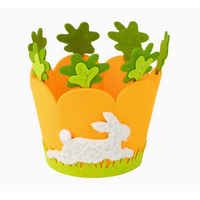 Felt Carrot Shape Basket with Bunny
