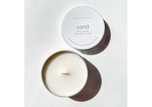 yam collective 2 oz Travel Tin Candle Sand 