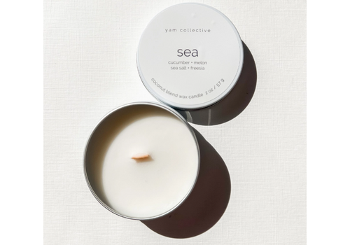  yam collective 2 oz Travel Tin Candle Sea 