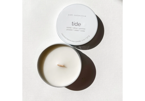  yam collective 2 oz Travel Tin Candle Tide 