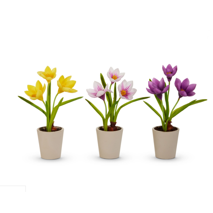 9.5" Real Touch Potted Crocus Bulb