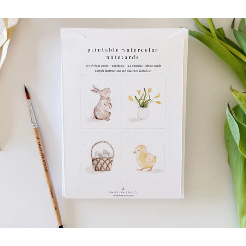  emily lex studio Easter Paintable Notecards 
