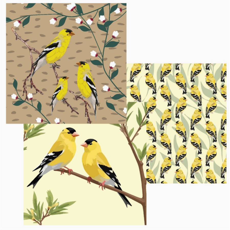 Goldfinch Dual Sided Cloths Set of 3