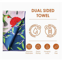 Hummingbird Double Sided Waffle Weave Towel