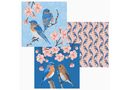  Buzzee Bluebird Dual Sided Cloths Set of 3 