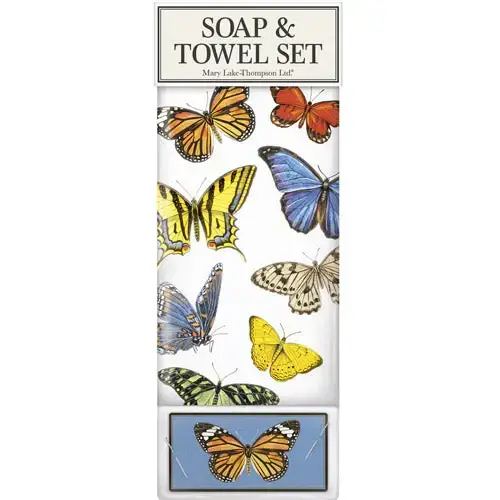  Mary Lake-Thompson Butterflies Soap & Towel Set 