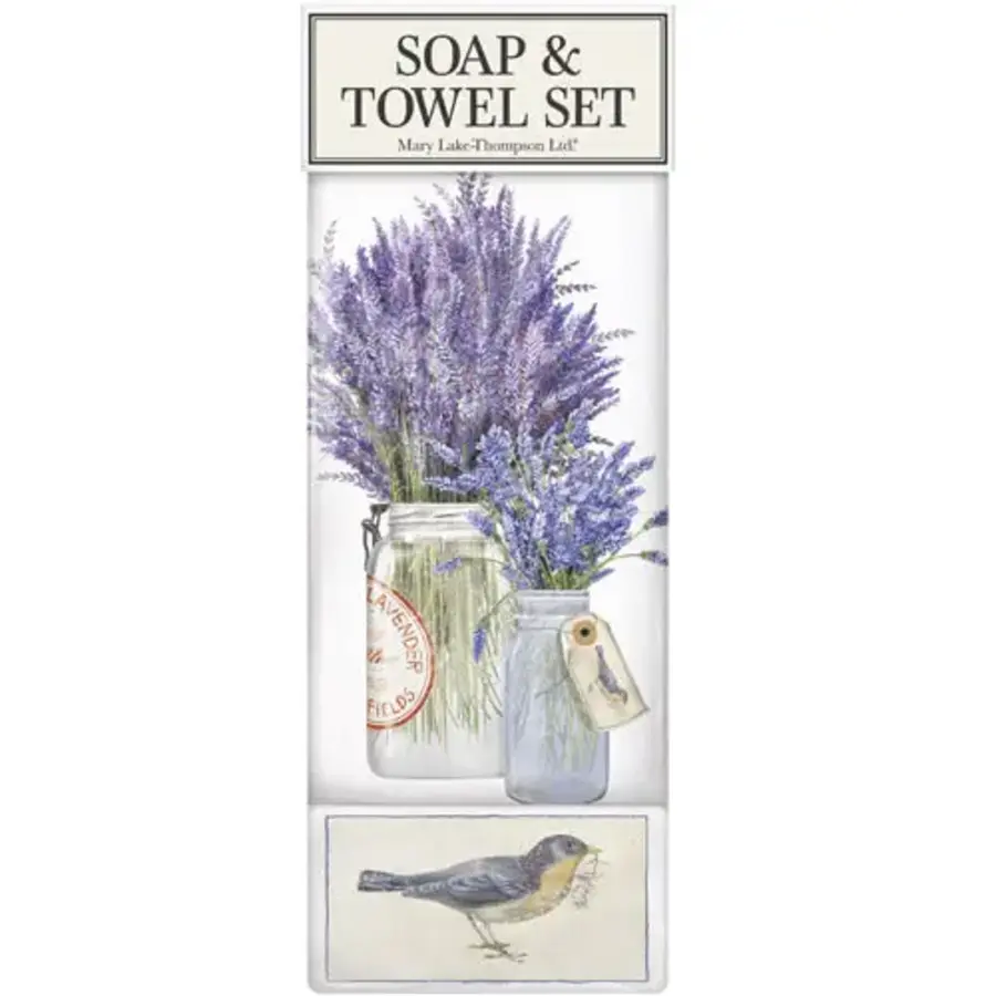 Herb Jar Lavender Soap & Towel Set