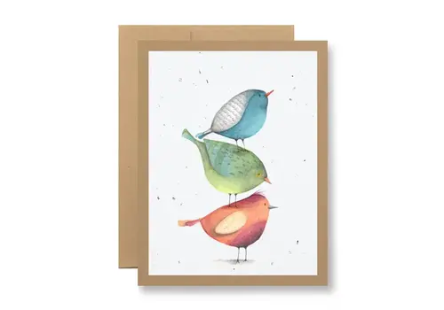  Seedy Cards Plantable Seed Card Watercolor Birds 