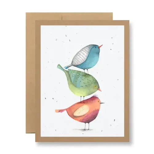  Seedy Cards Plantable Seed Card Watercolor Birds 
