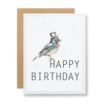 Plantable Seed Card Bird Happy BDay
