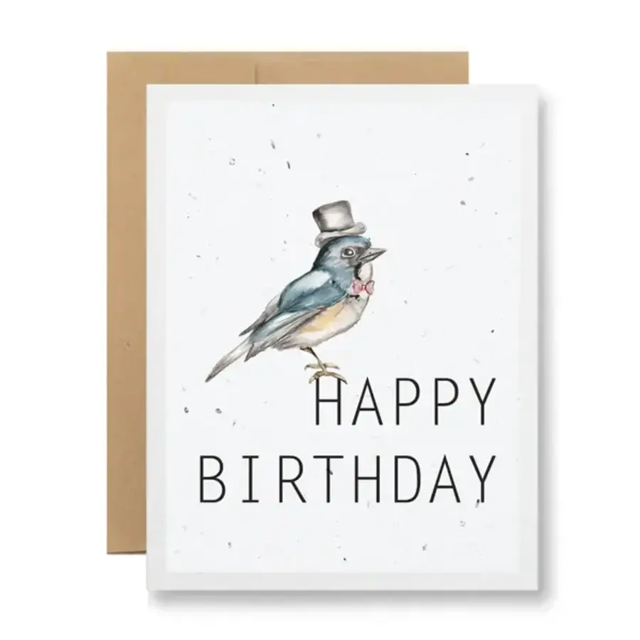 Plantable Seed Card Bird Happy BDay
