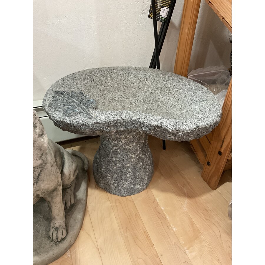 Granite Leaf Birdbath