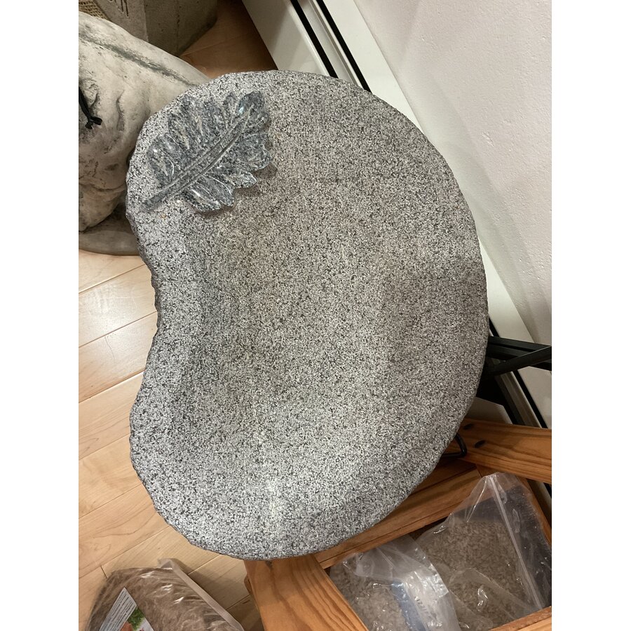 Granite Leaf Birdbath