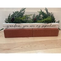 16" Wooden Sign Grandma Superhero