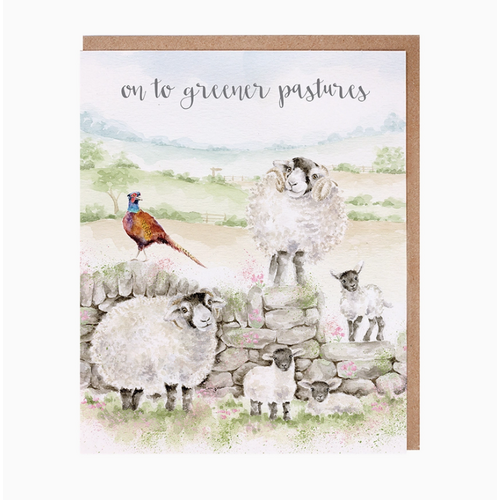  Wrendale Designs Greener Pastures Retirement Card 